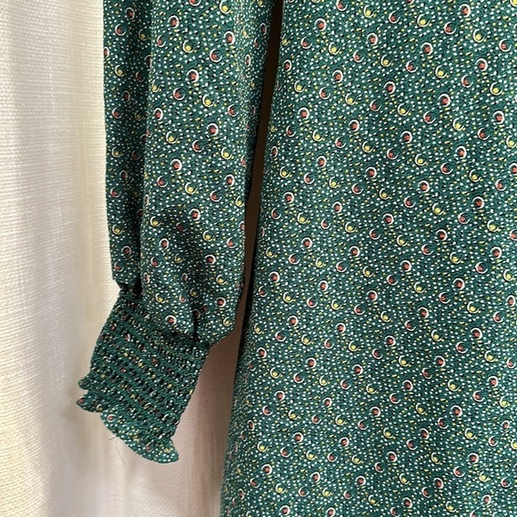 NWT Women’s Max Studio Crepe Long Sleeve Smocked Cuff Wrap Midi Dress Size S - Picture 6 of 11